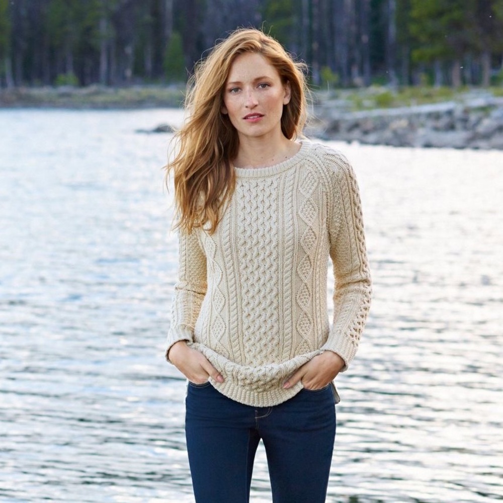 LL Bean Signature Cotton Fisherman Tunic Sweater M